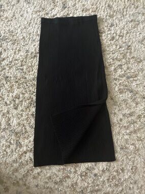 Calvin Klein Jeans Black Ribbed Midi Skirt